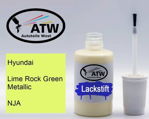 Hyundai, Lime Rock Green Metallic, NJA: 20ml Lackstift, von ATW Autoteile West.